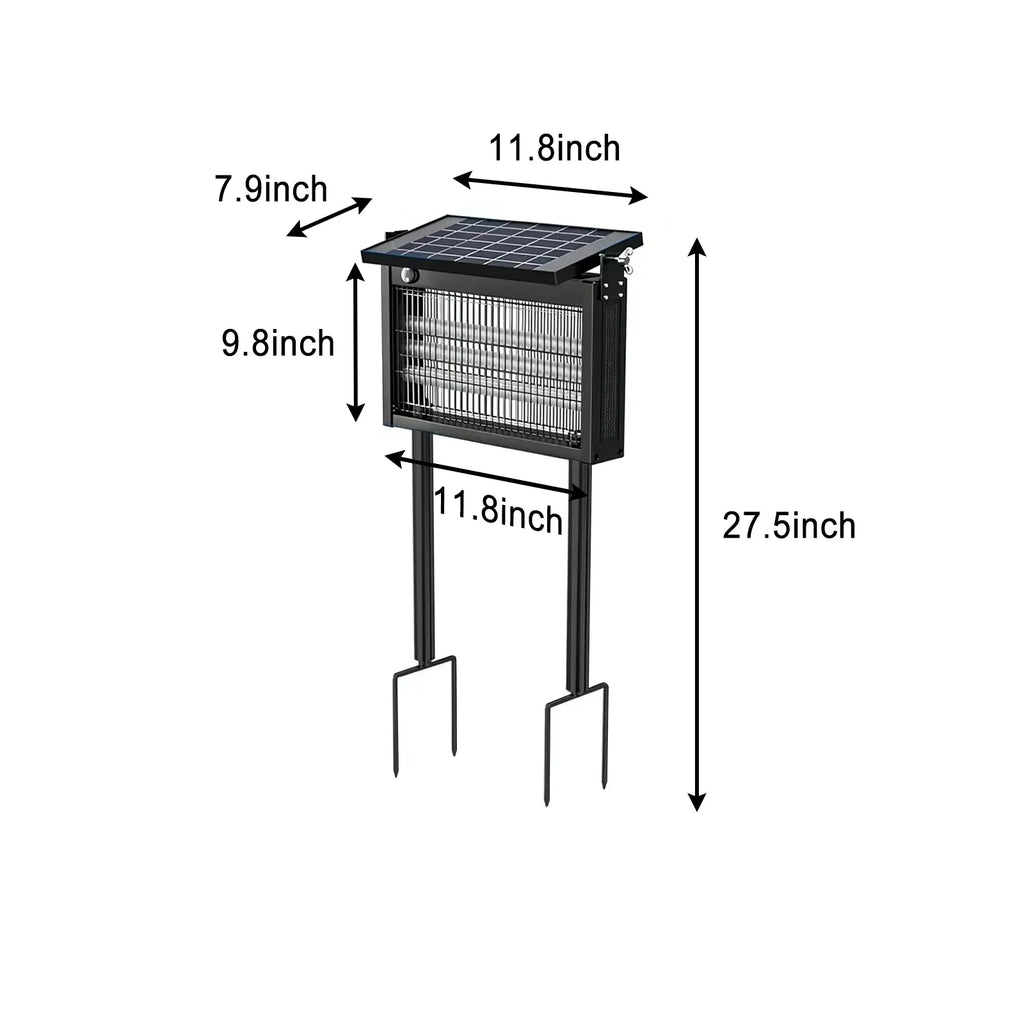 Gainstarx Solar Bug Zapper Outdoor Waterproof Electric Mosquito and Fly Zapper with Smart Light Sensor Rechargeable Solar Powered Trap for Patio, Backyard, Garden, Camping, and Indoor Use