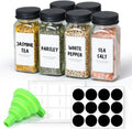 6Pcs 120Ml Glass Spice Jars with Shaker Lids and Labels, Spice Jars Trial Set & Supplement Set, Empty Spice Containers and Square Spice Bottles for Kitchen and Seasoning