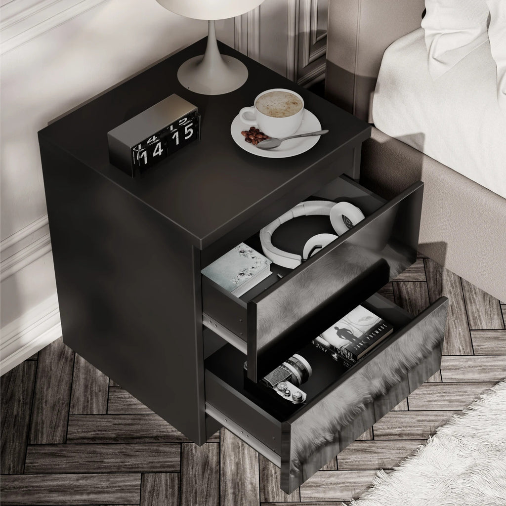 High Gloss Chest of Drawers Bedside Cabinet Tall Wide Storage Bedroom Furniture